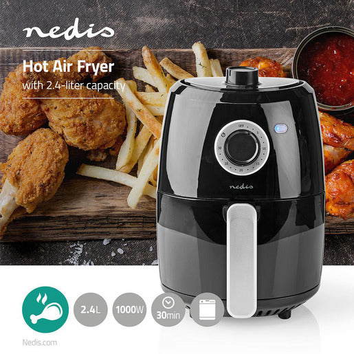 Nedis Heißluft Fritteuse KAAF120FBK 2,4 Liter Timer 30 min Nedis Heißluft Fritteuse KAAF120FBK 2,4 Liter Timer 30 min